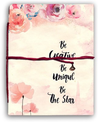 alDivo Handmade Diary Notebook With Be Creative, Be Unique, Be The Star! Printed Cover Design A5 Diary Unruled 160 Pages(Pink)