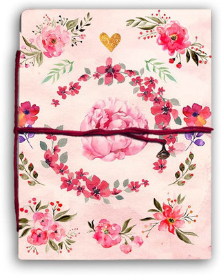 alDivo Handmade Diary Notebook With Floral Pattern Printed Cover Design A5 Diary Unruled 160 Pages(Pink)