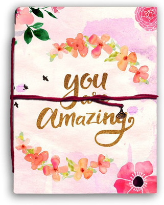 alDivo Handmade Diary Notebook With You Are Amazing Printed Cover Design A5 Diary Unruled 160 Pages(Pink)