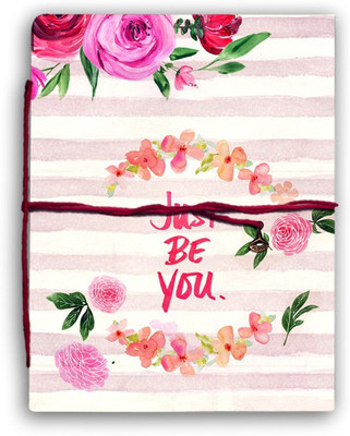 alDivo Handmade Diary Notebook With Just Be You Printed Cover Design A5 Diary Unruled 160 Pages(Pink)