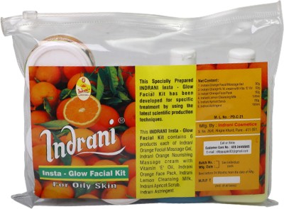 Indrani Cosmetics Insta Glow Facial Kit 400 gm(6 x 66.67 g)