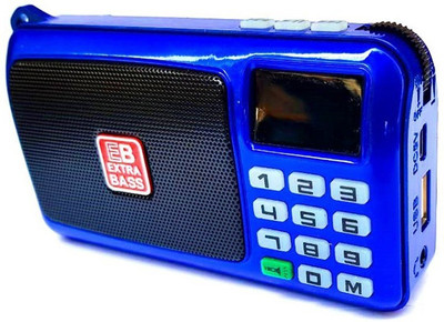 

CRETO SM-53 Mini Radio FM AUX/USB/SD Card Player With Led Torch FM Radio(Blue)