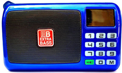 

CRETO SM-53 Portable FM Radio Player With LED Torch MicroSD/USB/AUX Player FM Radio(Blue)