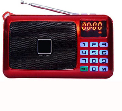

CRETO Music Player SM-53 Fm Radio With Inbuilt Torch Light Support AUX, USB and SD Card FM Radio(Red)
