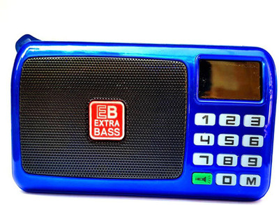 

CRETO SM-53 Mini FM Radio Speaker With LED Torch SDCard/USB/AUX Player FM Radio(Blue)