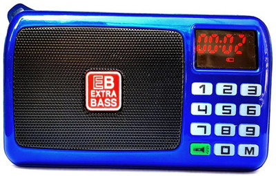 

CRETO SM-53 FM Radio Audio Player With LED Torch MicroSD/USB/AUX Player FM Radio(Blue)