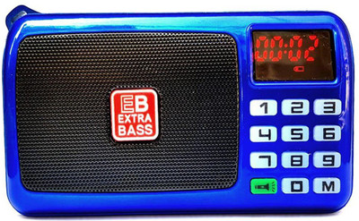

CRETO SM-53 Radio FM Speaker With LED Torch USB, AUX & SD Card Player FM Radio(Blue)