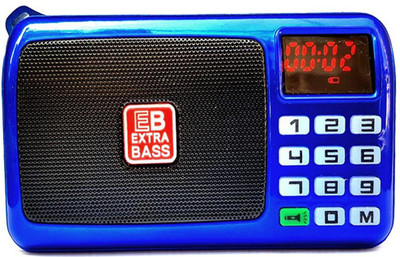 

CRETO SM-53 Radio FM With LED Torch MP3, AUX, USB & SD Card Player FM Radio(Blue)