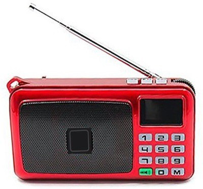 

CRETO SM-53 Fm Radio With LED Torch Support USB, AUX & MicroSD Card FM Radio(Red)