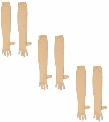 Buyra Cotton Arm Sleeve For Men & Women(Free, Beige)