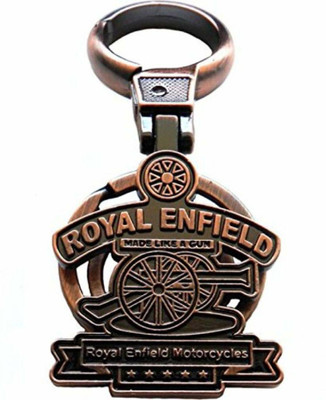 ROYAL ENFIELD keychain RE Logo Hook & Double ring Copper Color Metal Key Chain