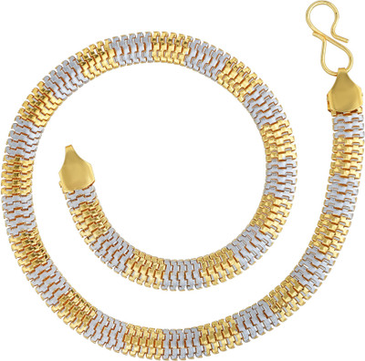 RN Gold Plated Brass Snake Body Design Necklace Fashion Stylish Necklace Chain For Men and Women Jewellery Gold-plated Plated Alloy Chain