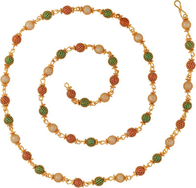 BRBRIK Gold Covered Red and Green Colourful Meenakari Beaded Traditional Bead mala Necklace Women Gold-plated Plated Alloy Chain