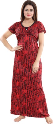 Fabme Women Maternity/Nursing Nighty(Red)