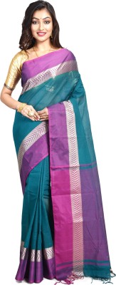 Dipali Enterprise Self Design, Striped Bollywood Cotton Linen, Pure Cotton Saree(Green)