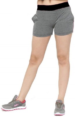 FeelBlue Color Block Women Grey Sports Shorts