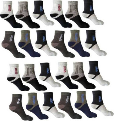 RAJAVI Men Color Block Mid-Calf/Crew(Pack of 12)