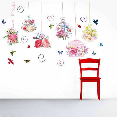 Flipkart SmartBuy 55 cm Colorful flower cages Self Adhesive Sticker(Pack of 1)
