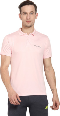 OFF LIMITS Solid Men Polo Neck Pink T-Shirt
