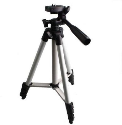 Zeom ™ 3110 Aluminum Alloy Tripod Digital Camera Tripod Stand Compatible With All Smartphones Tripod Kit(Silver, Supports Up to 1500) Tripod(Black, Silver, Supports Up to 1500 g)