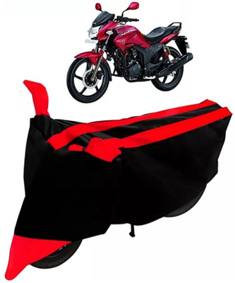 KAROBAR Two Wheeler Cover for Honda(Hunk, Black, Red)