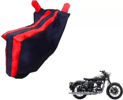 ELECTRIBLES Two Wheeler Cover for Royal Enfield(Classic 500, Black, Red)