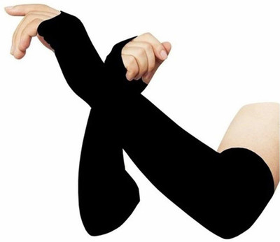 New Vastra Lok Nylon, Cotton Arm Sleeve For Men & Women(L, Black)