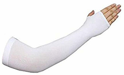 New Vastra Lok Cotton Arm Sleeve For Men & Women(L, White)