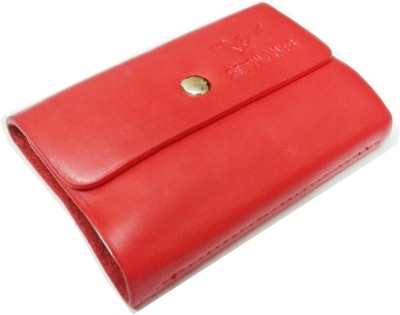 billionBAG Pack Of 1| 24 Bits RED Card Holder Leather Business Card Holder Credit Card Holder Case Card Holder 24 Card Holder(Set of 1, Red)