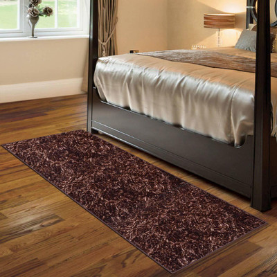 YAZLYN COLLECTION Brown Polyester Runner(2 ft,  X 5 ft, Rectangle)