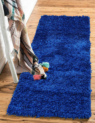 YAZLYN COLLECTION Blue Polyester Runner(2 ft,  X 152 cm, Rectangle)