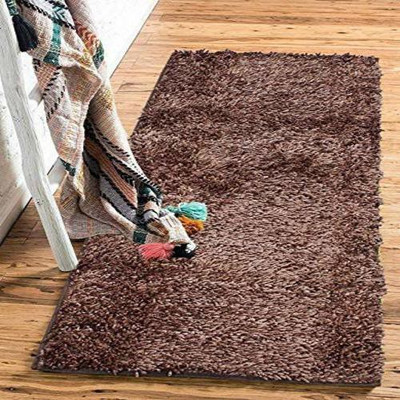 YAZLYN COLLECTION Brown Polyester Runner(2 ft,  X 5 ft, Rectangle)