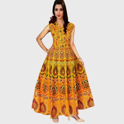 Dev Fashion Women Maxi Yellow Dress