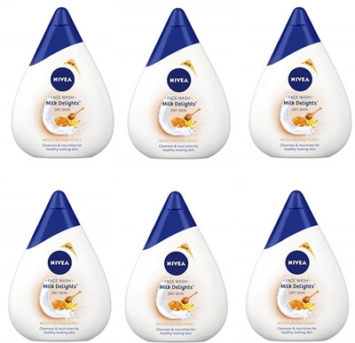 NIVEA Milk Delights With Moisturizing Honey 50ML Each (Pack of 6) Face Wash(300 ml)