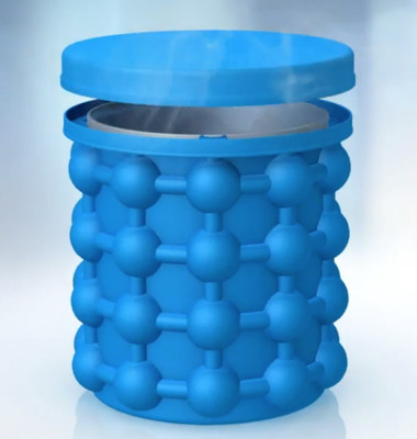 Misaki 1 L Silicone Ice Cube Maker Genie Ice Bucket(Blue)