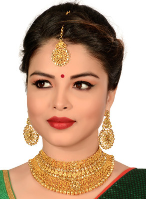 KAHAR CREATION Alloy Gold-plated Gold Jewellery Set(Pack of 1)