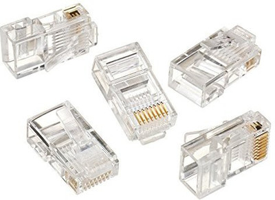 

Pitambara RJ45 Plug CAT5 RJ-45 Network LAN Crimp Connector (Pack of 50 Pcs) Lan Adapter(100 Mbps)