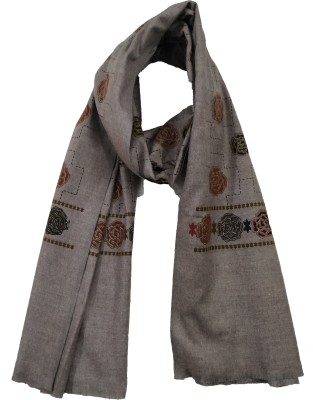 Vrinde Wool Printed Women Shawl(Grey)