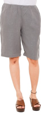 TWIST Self Design Women Grey Regular Shorts