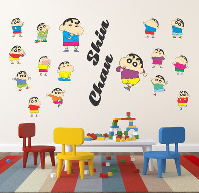 fuzzy 80 cm Shin Chan Self Adhesive Sticker(Pack of 1)