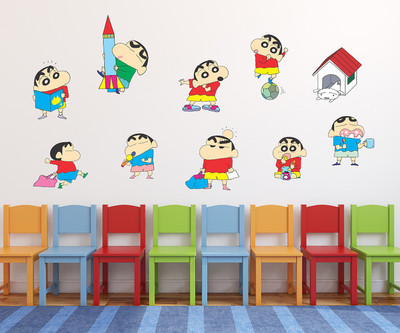 fuzzy 90 cm Shin Chan Self Adhesive Sticker(Pack of 1)
