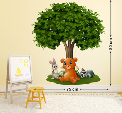 WALLDECORS 91.44 cm LARGE TREE IMAGE STICKER Self Adhesive Sticker(Pack of 1)