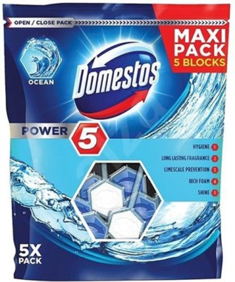 Domestos Power 5 Ocean 5X Toilet Ocean Block Toilet Cleaner(5 x 55 g)