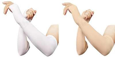 New Vastra Lok Cotton Arm Sleeve For Men & Women(L, White, Beige)