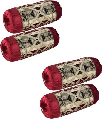 Countingbeds Abstract Bolsters Cover(Pack of 4, 16 cm*31 cm, Red)