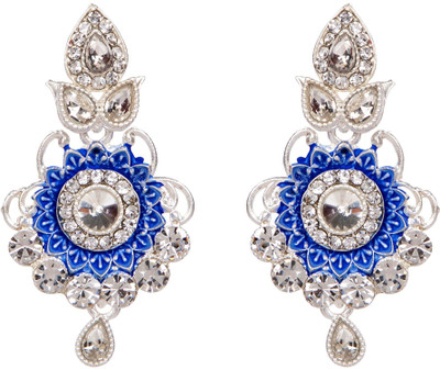 STYYLO FASHION Diva Style Meenakari Cubic Zirconia Alloy Earring Set, Chandbali Earring