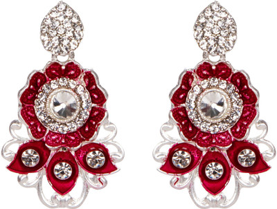 STYYLO FASHION Diva Style Meenakari Cubic Zirconia Alloy Earring Set, Chandbali Earring