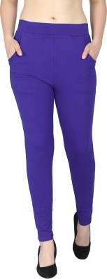 Lapza Ankle Length Ethnic Wear Legging(Blue, Solid)