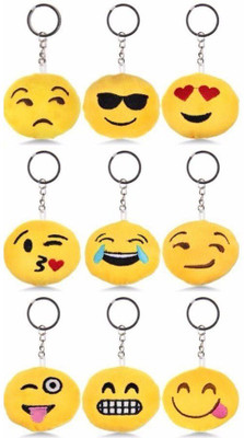BORING Fluffy Smiley Emoji Keyrings & Keychains for car Bike Key Chain