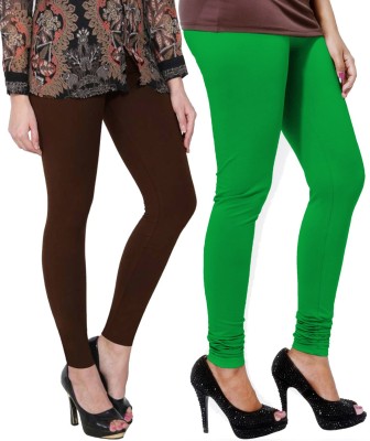 Clarita Churidar  Ethnic Wear Legging(Green, Brown, Solid)